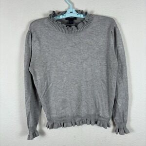 Select + Trend Womens Sweater Sz L Large Long Sleeve Gray Solid Excellent